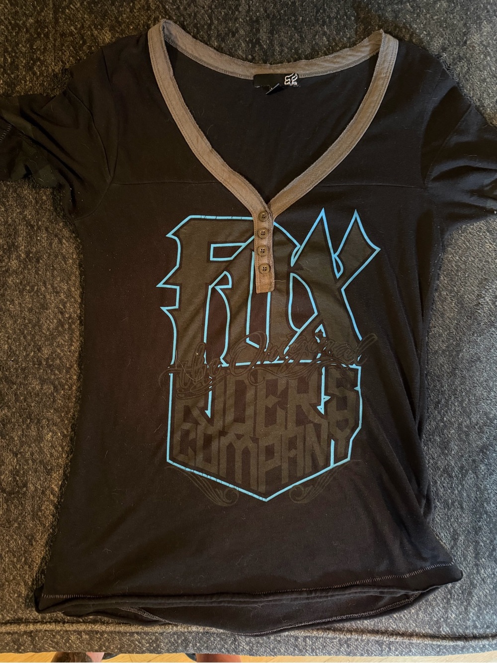 Women’s Large Fox Racing V-Neck black/blue
